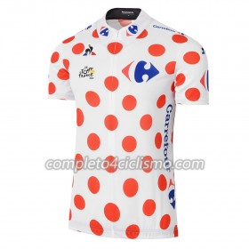 Maglia Bianca con pois Rossi 2017 Tour De France Manica Corta